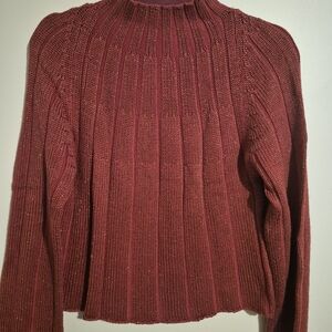 Women's Ribbed Knit Sweater - Red